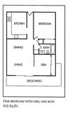 1 bedroom 1 Bath with Den